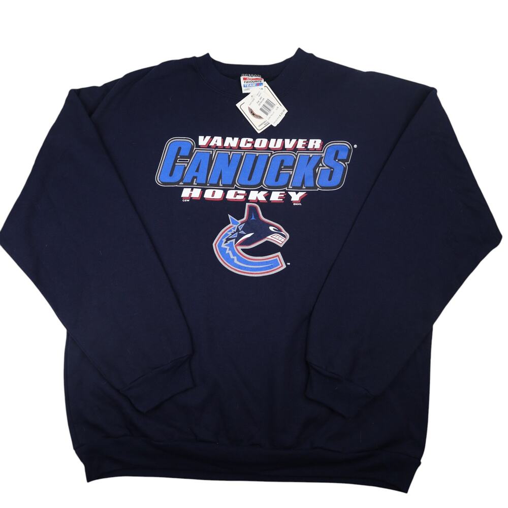 Vintage 90s NWT Starter Vancouver Canucks Hockey Graphic Sweatshirt